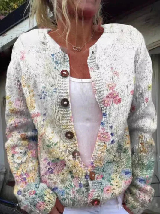 LILA | Blóma mynstur cardigan