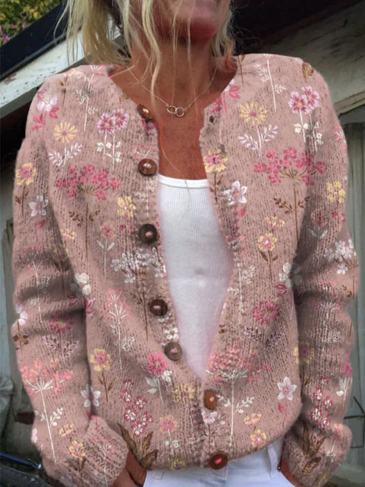 LILA | Blóma mynstur cardigan