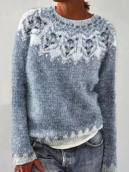 Lexi - Retro Norræn mynstur haustpeysa