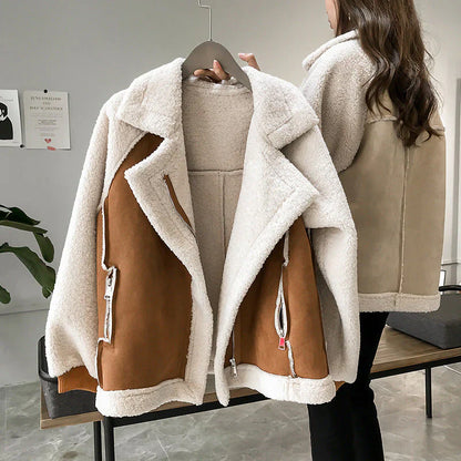 Erin ™ | Stílhrein Faux Shearling Yfirhöfn með Rifu